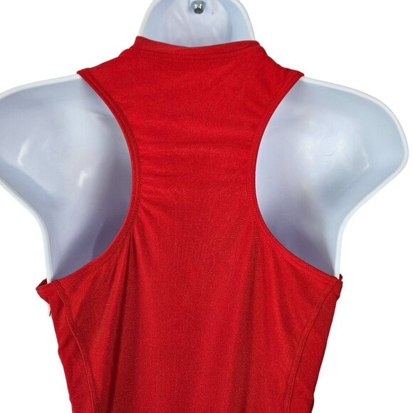 Charmo Womens High Neck Zipper Full Coverage One Piece Swimsuit Size Medium Red - Picture 7 of 11